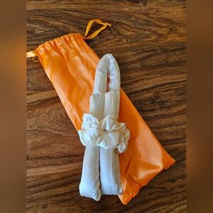 Heatless Hair Curler & Silk Hair Scrunchies with Orange Pouch